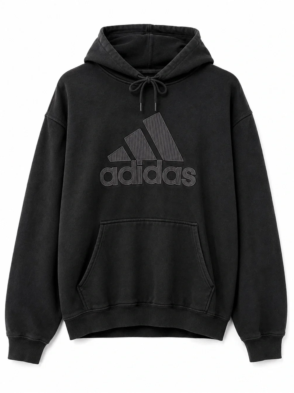 Adidas Vintage Men's Black Pullover Hoodie with Tonal Logo